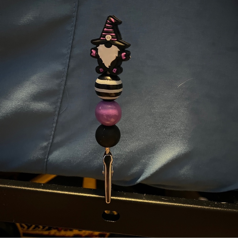 Whimsical Gnome Key Holder - Purple and Black Novelty Item